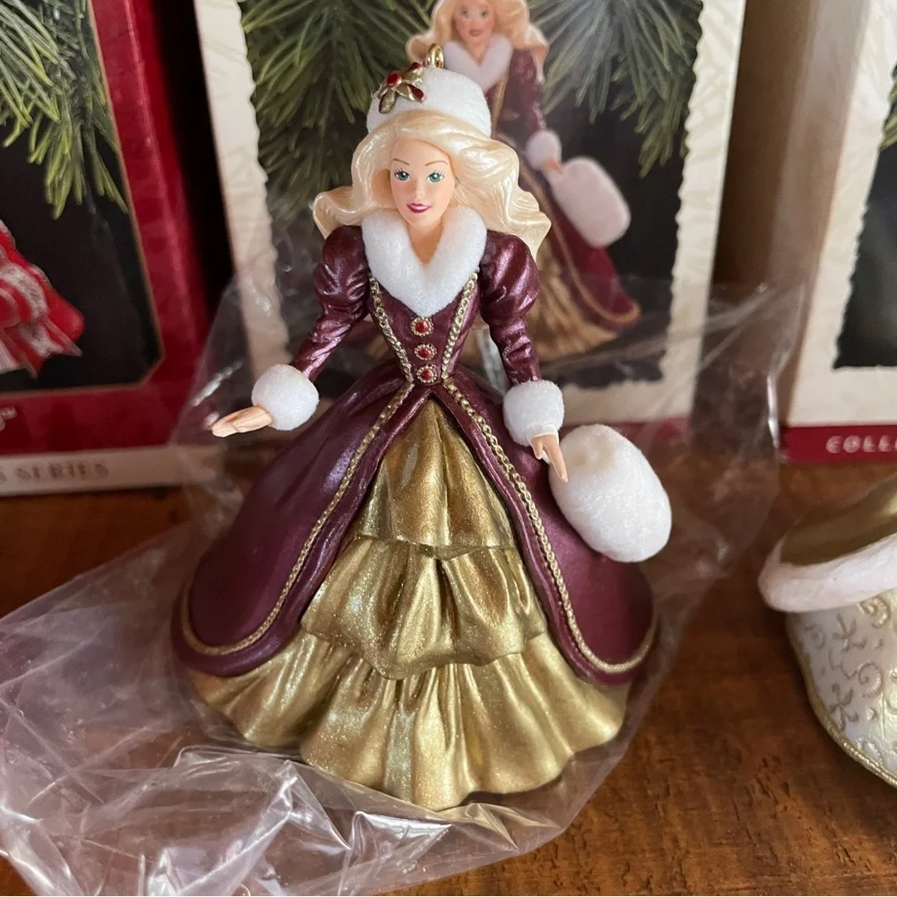 Lot Of 3 Holiday Barbie Hallmark Christmas Ornaments 1994 1996 1997